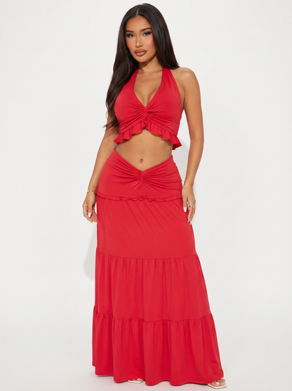 Twist & Trail Halter Skirt Set