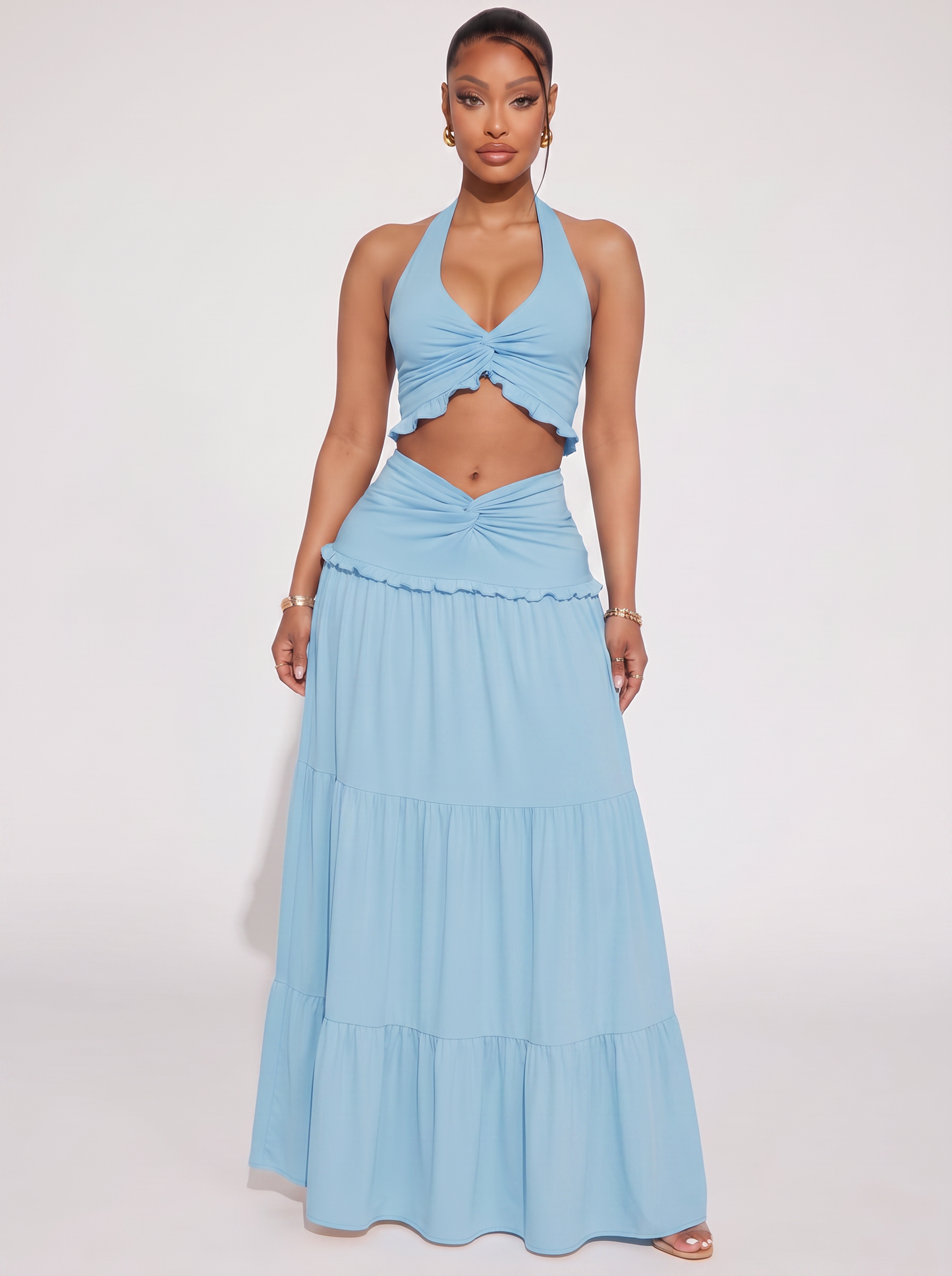Twist & Trail Halter Skirt Set