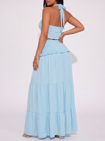 Twist & Trail Halter Skirt Set